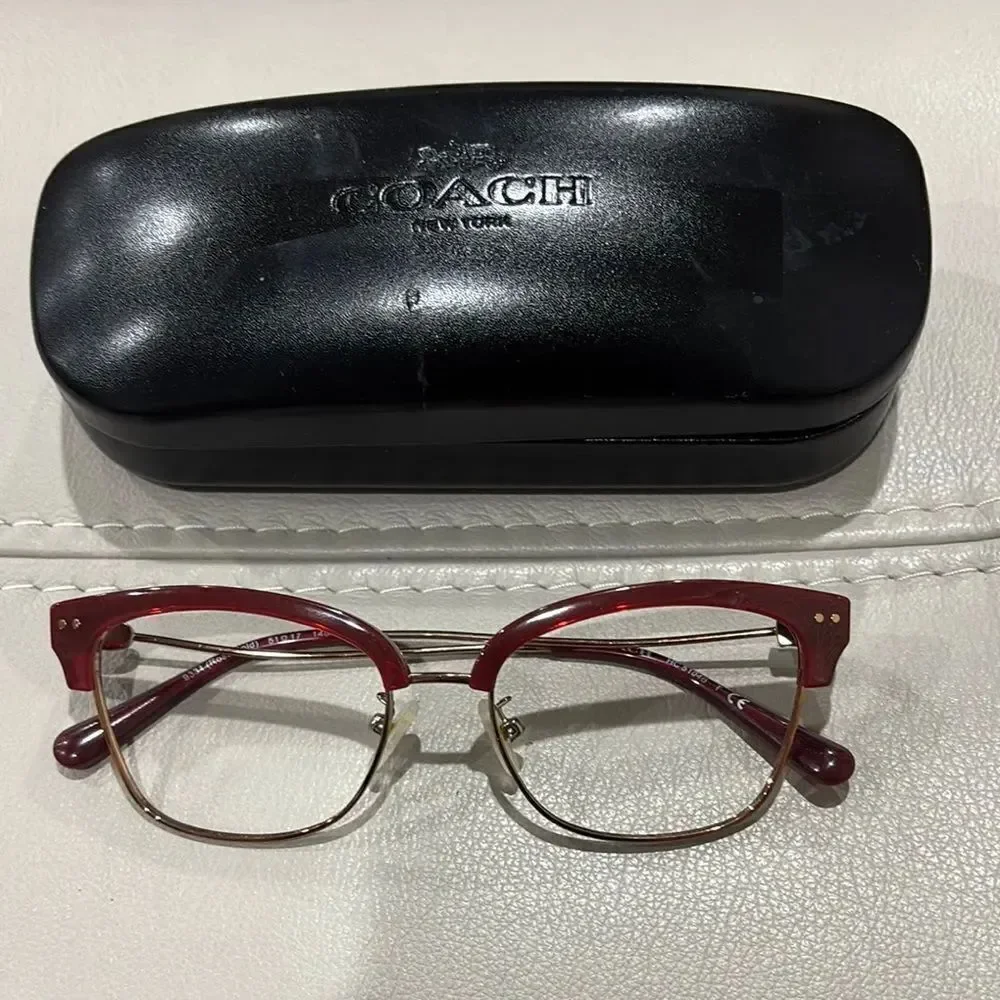 COACH HC5104B 9331 Burgundy Rose Gold Womens Cat Eye Eyeglasses 51-17-140